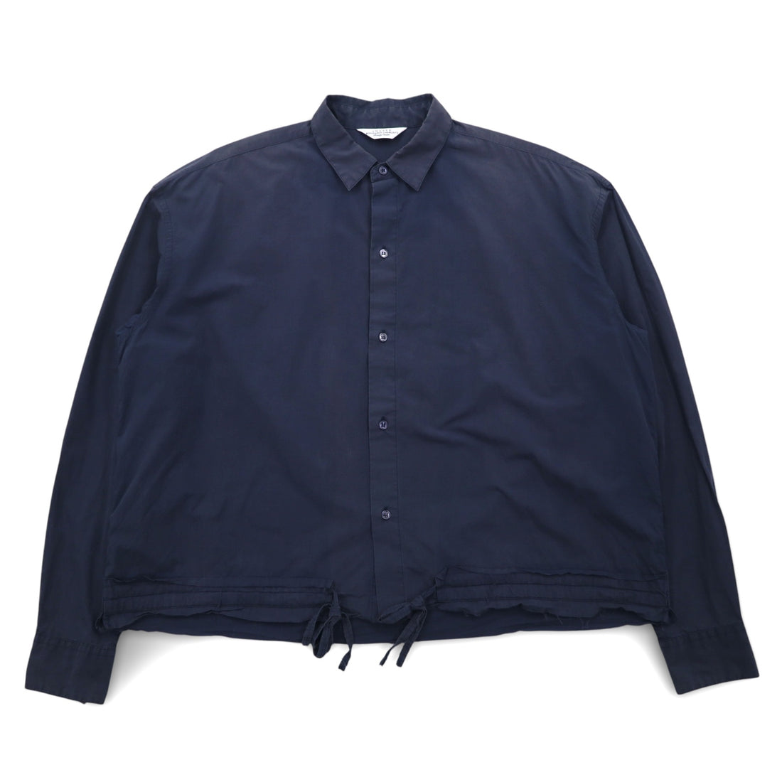UNUSED Drawcord Shirt XL Navy Cotton Made in Japan