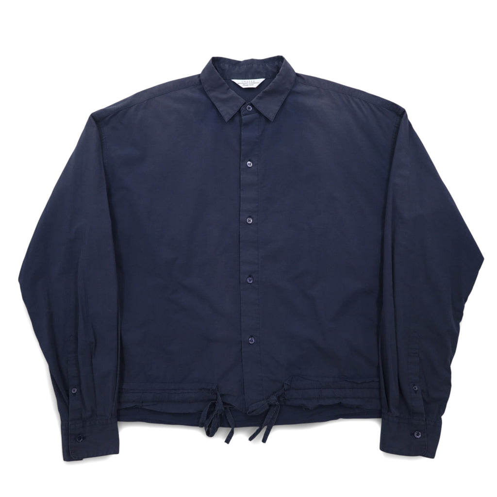 UNUSED Drawcord Shirt XL Navy Cotton Made in Japan