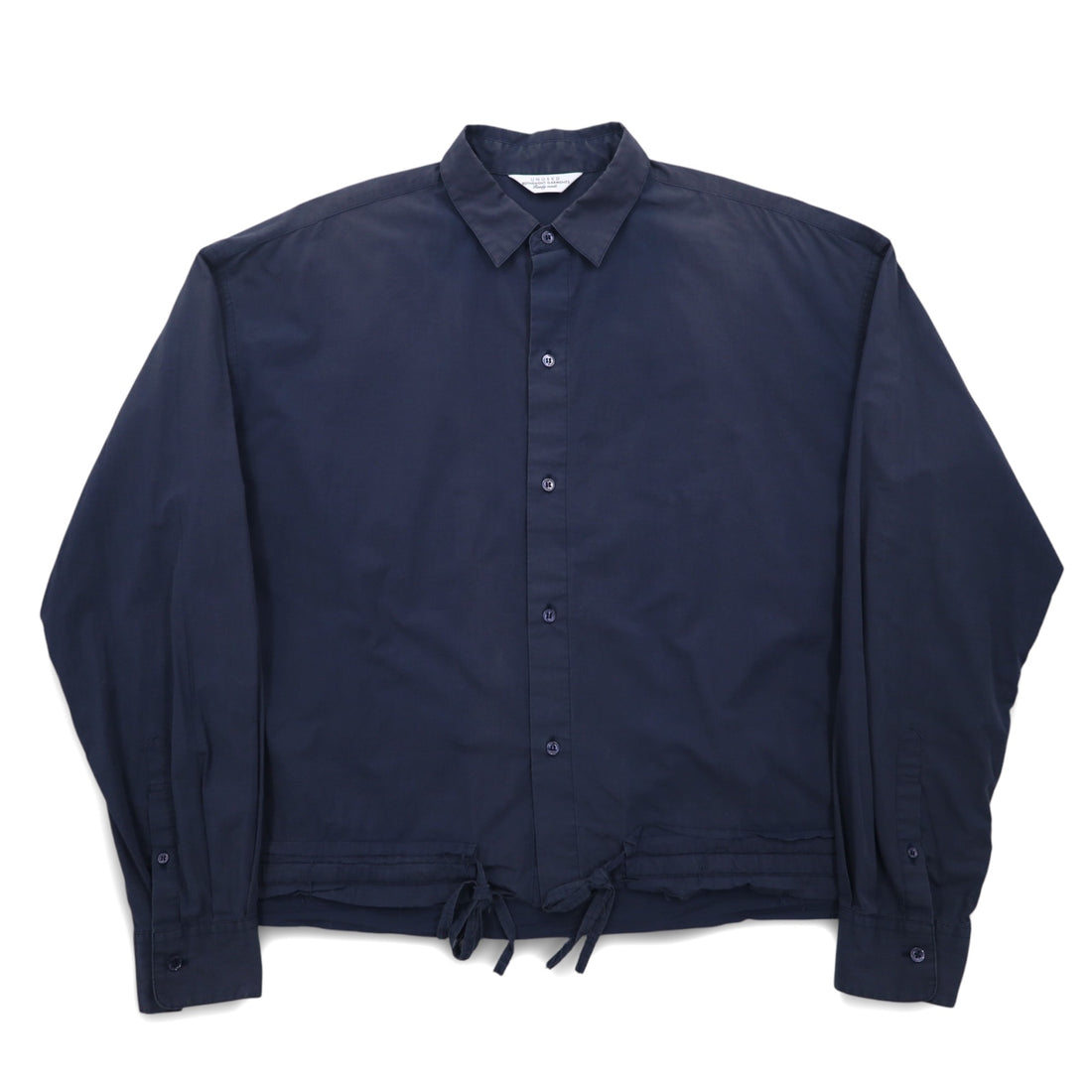 UNUSED Drawcord Shirt XL Navy Cotton Made in Japan