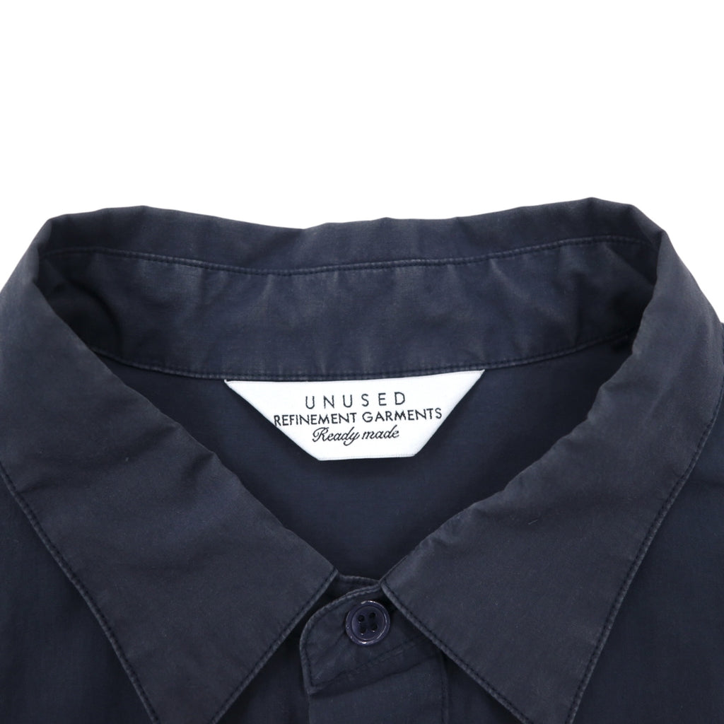 UNUSED Drawcord Shirt XL Navy Cotton Made in Japan