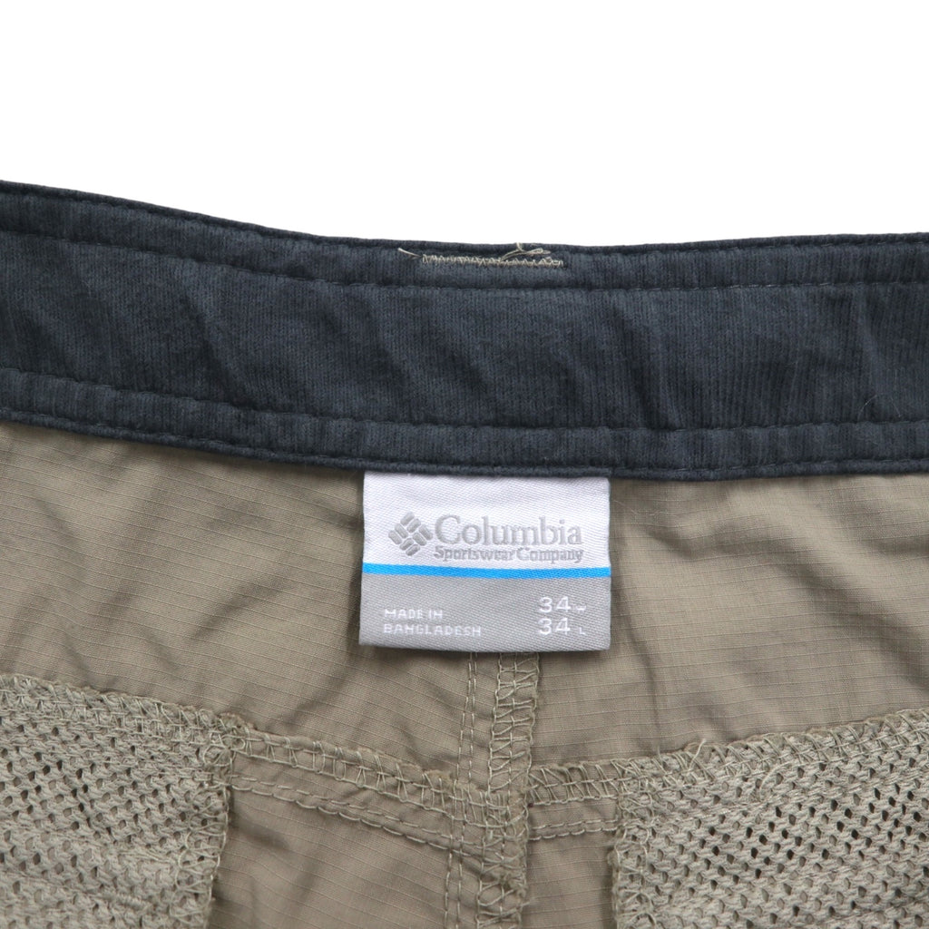 Columbia 2WAY コンバーチブル カーゴパンツ ショートパンツ L オムニシェード OMNI-SHADE 防水 リップストップ Silver Ridge Convertible Pants