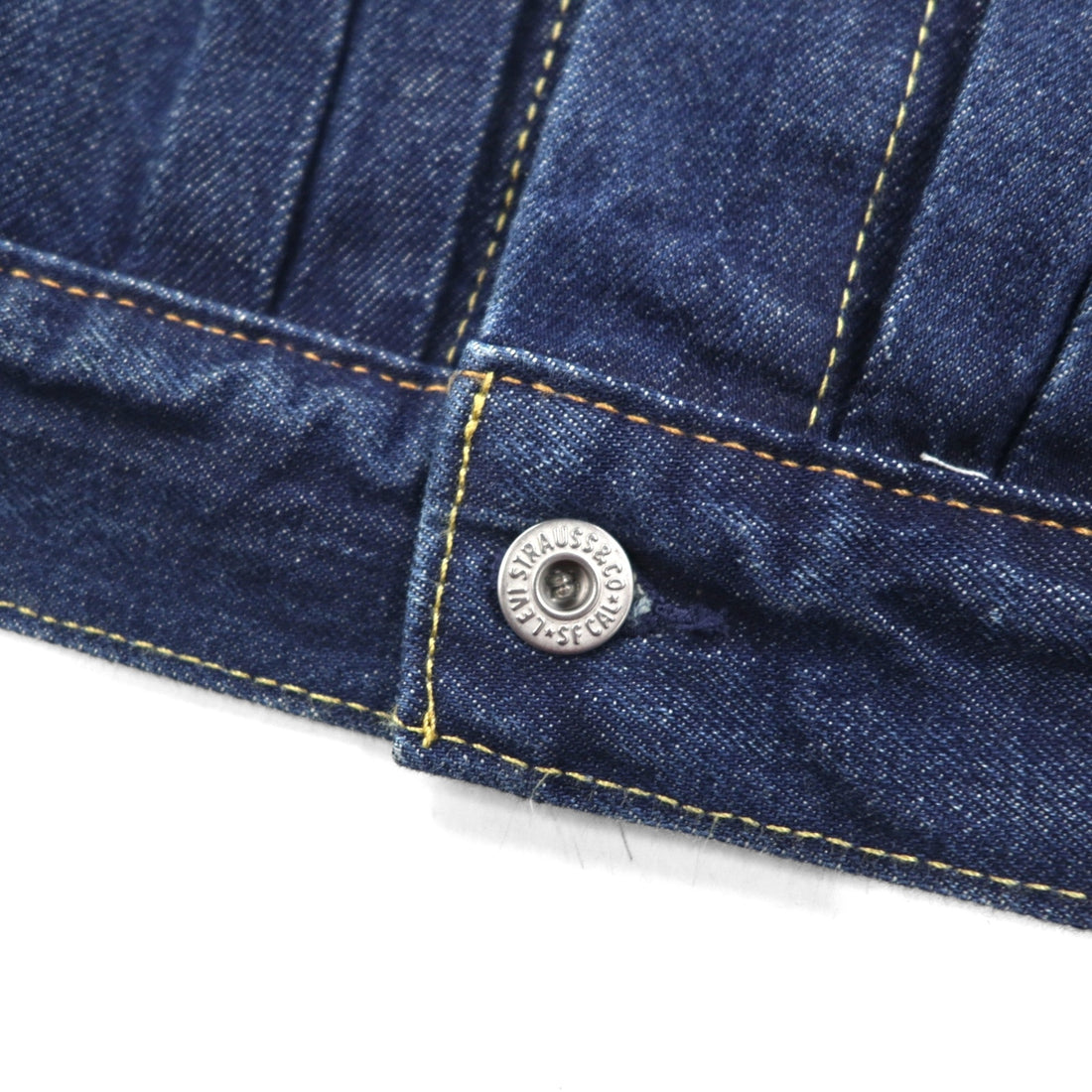 Levi's Premium Big E War Model 1st Type Denim Jacket, Size M, Indigo 1 Trucker Jacket A3147, Cinch Back, Double Pleats, Relaxed Fit