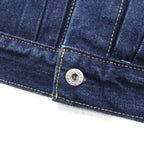 Levi's Premium Big E War Model 1st Type Denim Jacket, Size M, Indigo 1 Trucker Jacket A3147, Cinch Back, Double Pleats, Relaxed Fit
