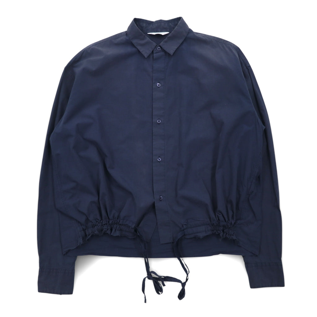 UNUSED Drawcord Shirt XL Navy Cotton Made in Japan