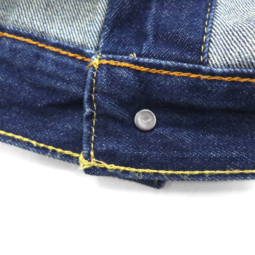 Levi's Premium Big E War Model 1st Type Denim Jacket, Size M, Indigo 1 Trucker Jacket A3147, Cinch Back, Double Pleats, Relaxed Fit