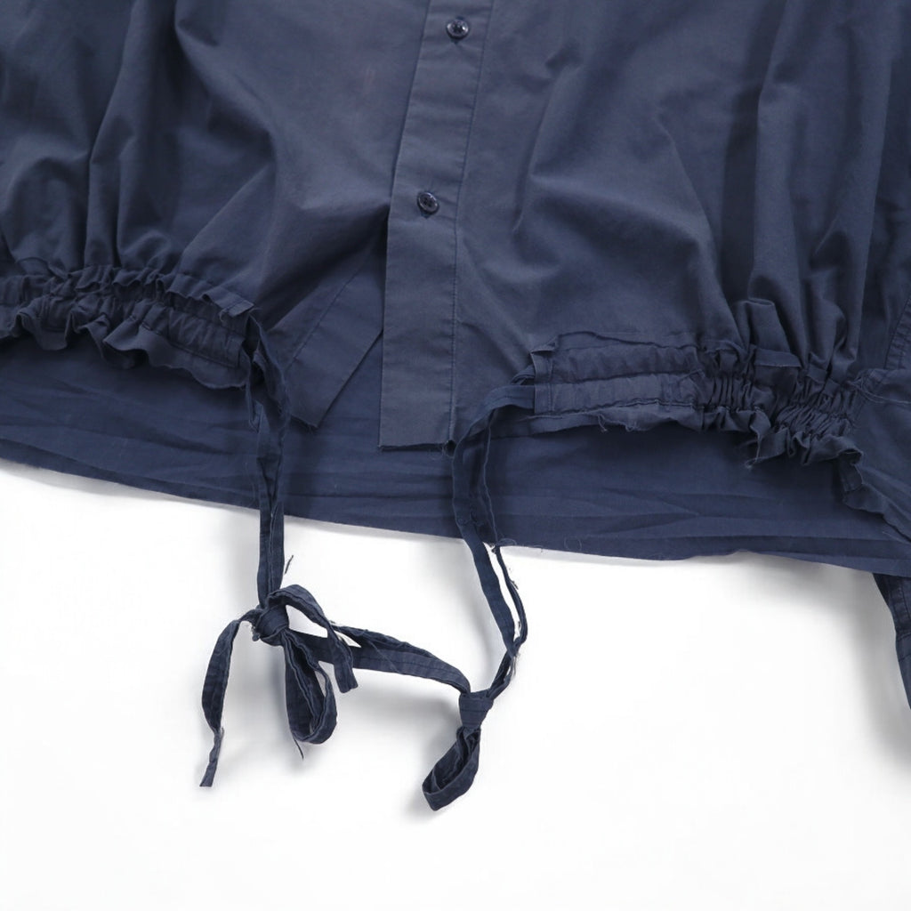 UNUSED Drawcord Shirt XL Navy Cotton Made in Japan