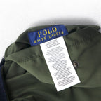 POLO RALPH LAUREN Reversible MA-1 Flight Jacket L Khaki Navy Polyester Patch Small Pony Embroidery TALON Zip
