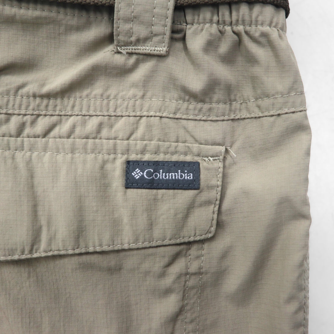 Columbia 2WAY コンバーチブル カーゴパンツ ショートパンツ L オムニシェード OMNI-SHADE 防水 リップストップ Silver Ridge Convertible Pants