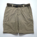 Columbia 2WAY コンバーチブル カーゴパンツ ショートパンツ L オムニシェード OMNI-SHADE 防水 リップストップ Silver Ridge Convertible Pants