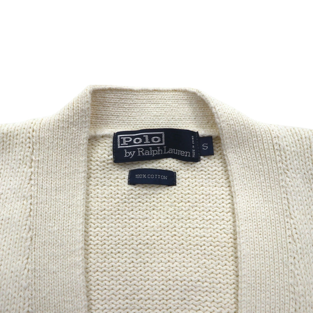 Polo Ralph Lauren 90s Knit V-Neck Cardigan L White Small Pony Embroidery Unused