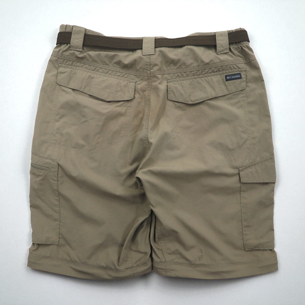 Columbia 2WAY コンバーチブル カーゴパンツ ショートパンツ L オムニシェード OMNI-SHADE 防水 リップストップ Silver Ridge Convertible Pants