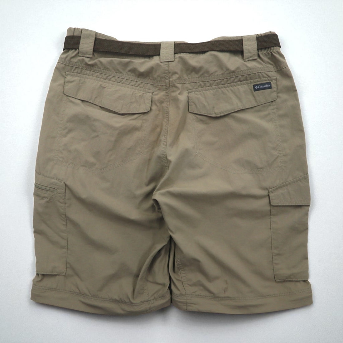 Columbia 2WAY コンバーチブル カーゴパンツ ショートパンツ L オムニシェード OMNI-SHADE 防水 リップストップ Silver Ridge Convertible Pants