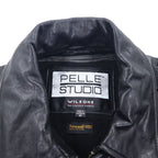 90年代 PELLE STUDIO ( WILSONS ) Thinsulate 中綿 レザーコート カーコート M ブラック レザー ライナー着脱式