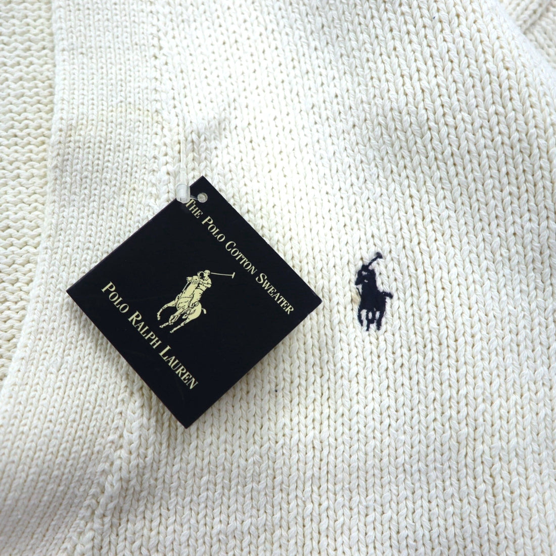 Polo Ralph Lauren 90s Knit V-Neck Cardigan L White Small Pony Embroidery Unused