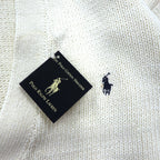 Polo Ralph Lauren 90s Knit V-Neck Cardigan L White Small Pony Embroidery Unused