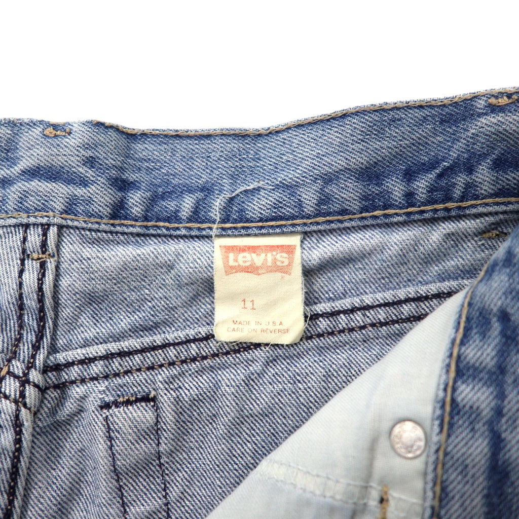 Levi's Made in USA 80's High Rise Tapered Jeans Denim Pants 11 Blue Ice Wash Cotton Button Back 573 White Tab 57902-7206