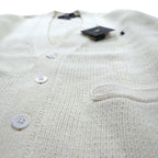 Polo Ralph Lauren 90s Knit V-Neck Cardigan L White Small Pony Embroidery Unused
