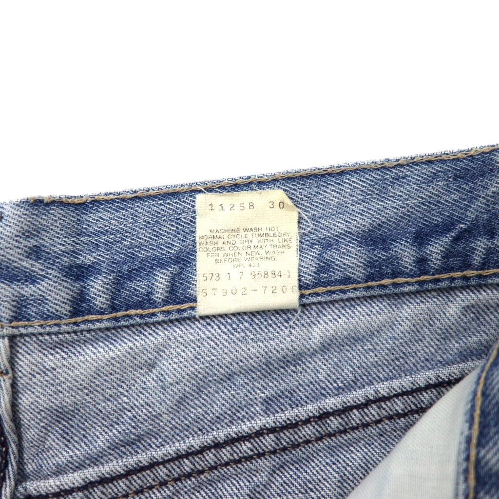 Levi's Made in USA 80's High Rise Tapered Jeans Denim Pants 11 Blue Ice Wash Cotton Button Back 573 White Tab 57902-7206