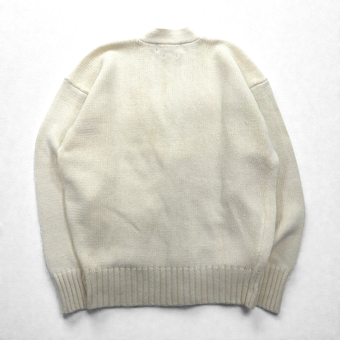 Polo Ralph Lauren 90s Knit V-Neck Cardigan L White Small Pony Embroidery Unused