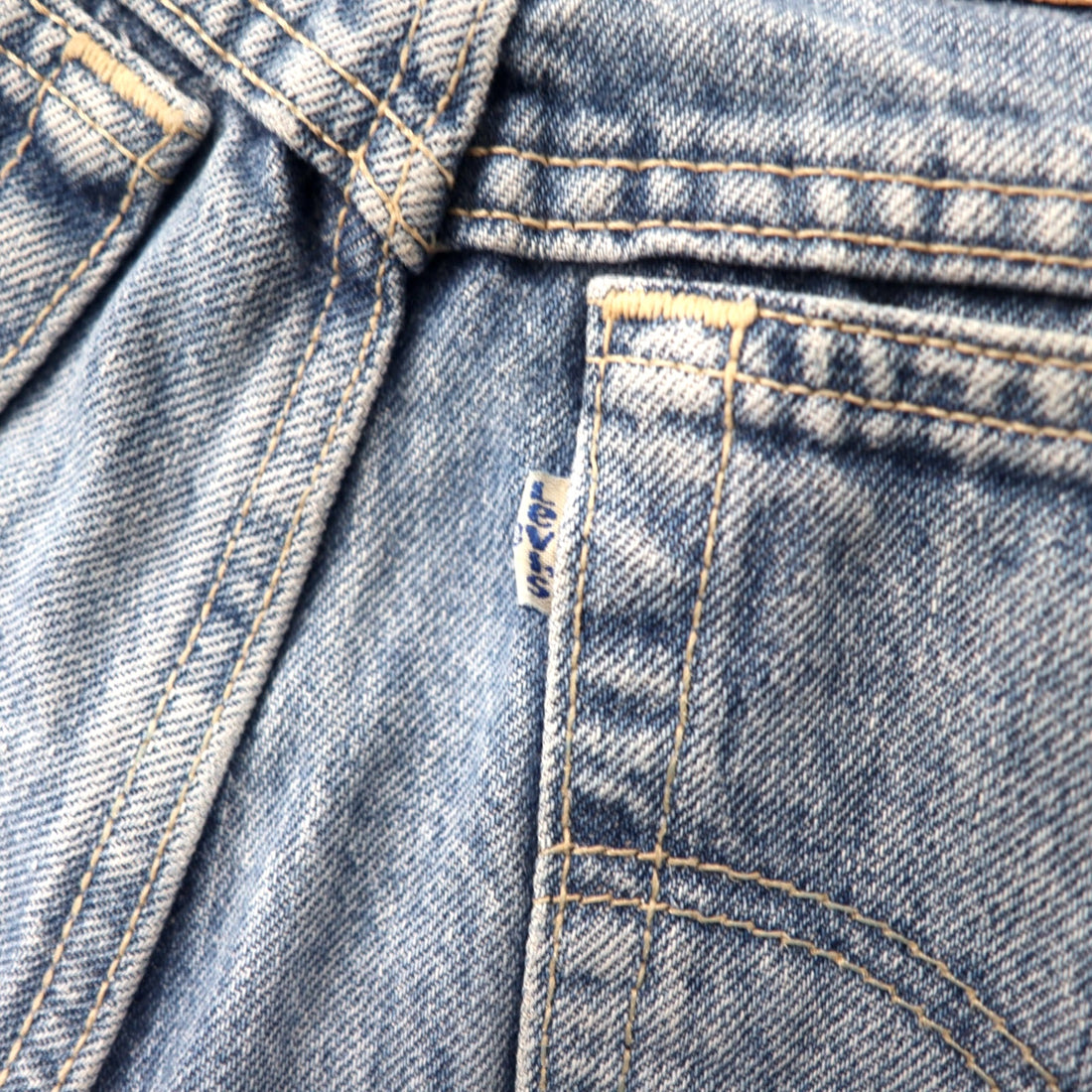 Levi's Made in USA 80's High Rise Tapered Jeans Denim Pants 11 Blue Ice Wash Cotton Button Back 573 White Tab 57902-7206