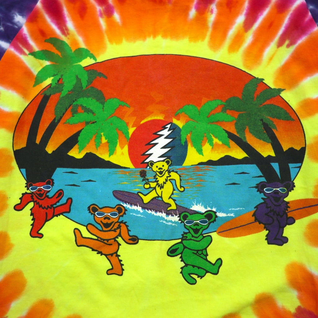GRATEFUL DEAD ダンシングベア タイダイ ロングスリーブTシャツ ロンT M マルチカラー DELTAボディ グレートフルデッド