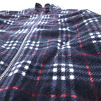 BURBERRY Nova Check Full Zip Fleece Jacket L Navy Drawcord
