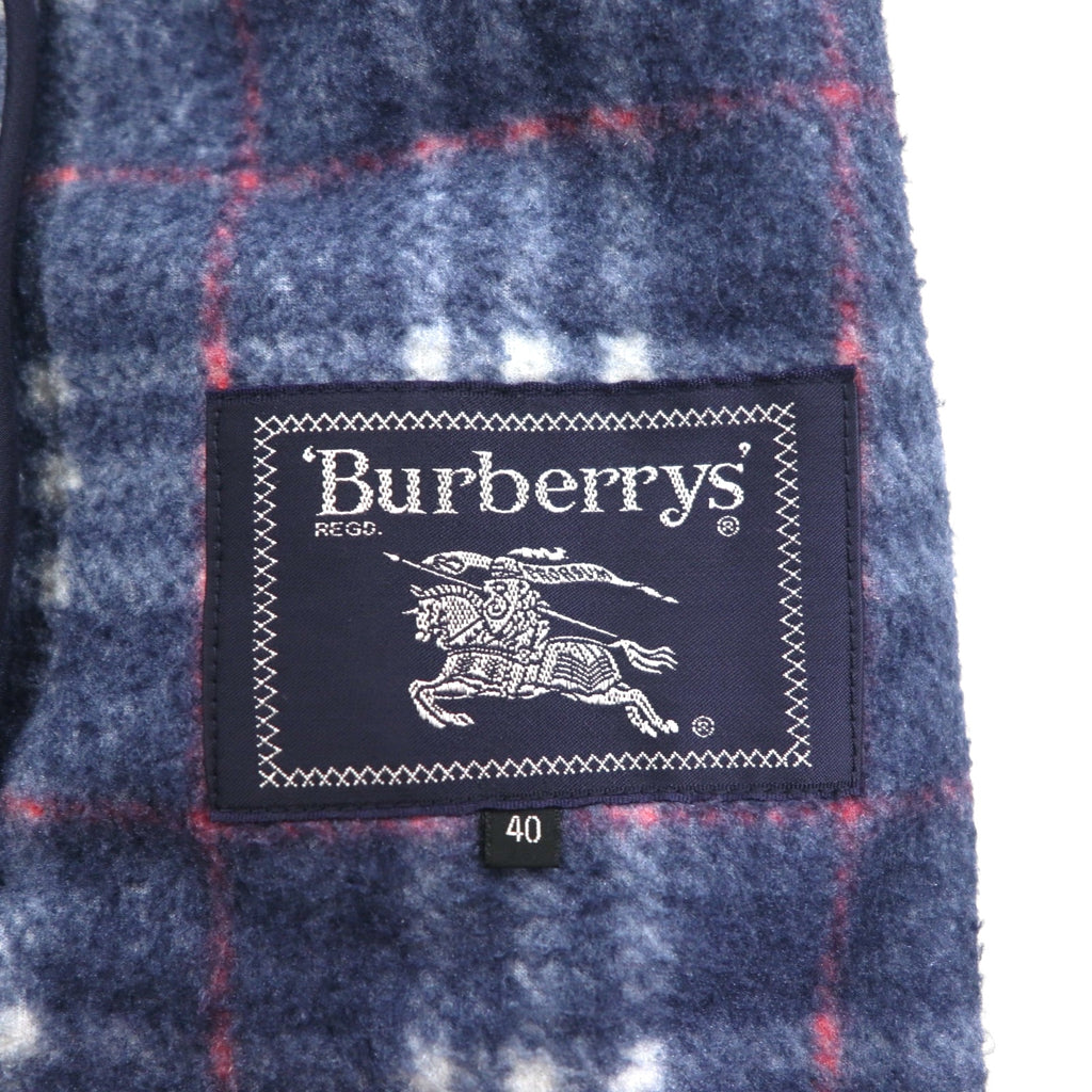 BURBERRY Nova Check Full Zip Fleece Jacket L Navy Drawcord