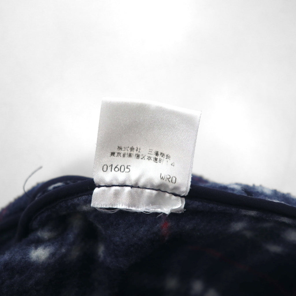 BURBERRY Nova Check Full Zip Fleece Jacket L Navy Drawcord