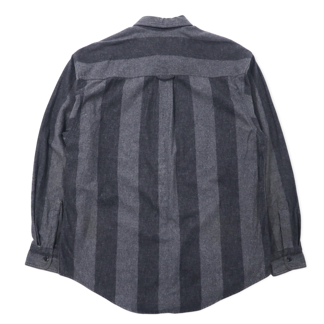 HARLEY DAVIDSON Flannel Work Shirt L Grey Striped Cotton Made in Mexico