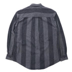 HARLEY DAVIDSON Flannel Work Shirt L Grey Striped Cotton Made in Mexico