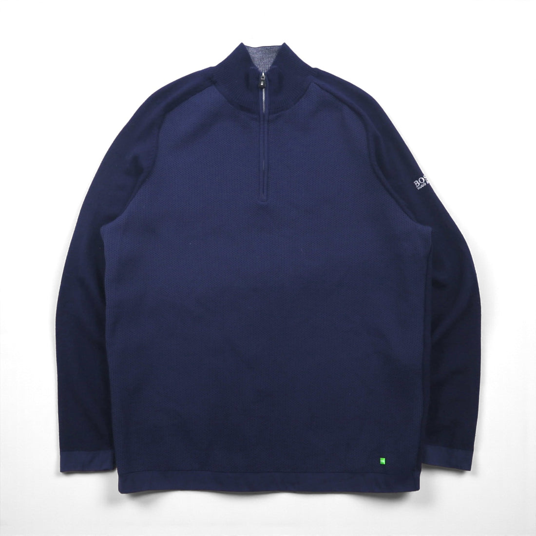 HUGO BOSS Made in Turkey Half Zip Knit Sweater XL Navy Wool
