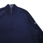 HUGO BOSS Made in Turkey Half Zip Knit Sweater XL Navy Wool