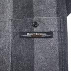 HARLEY DAVIDSON Flannel Work Shirt L Grey Striped Cotton Made in Mexico