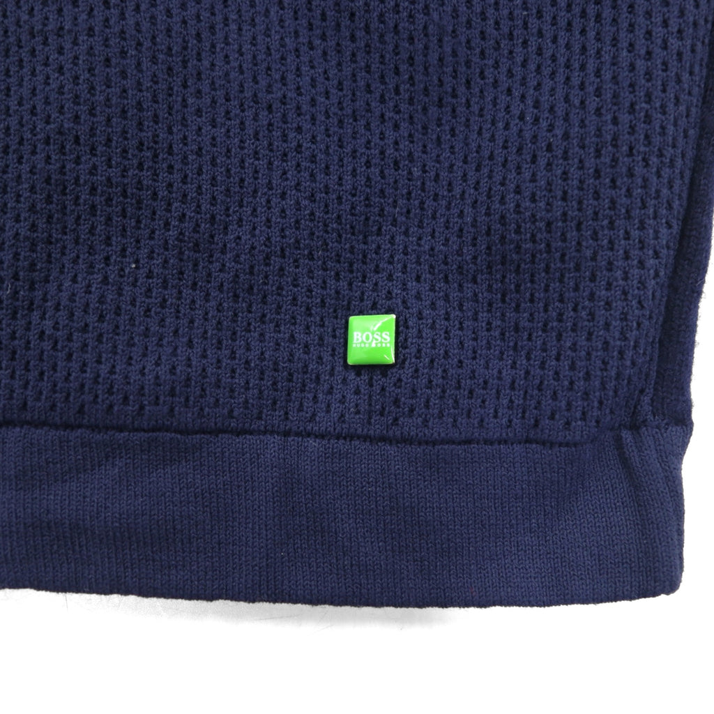 HUGO BOSS Made in Turkey Half Zip Knit Sweater XL Navy Wool