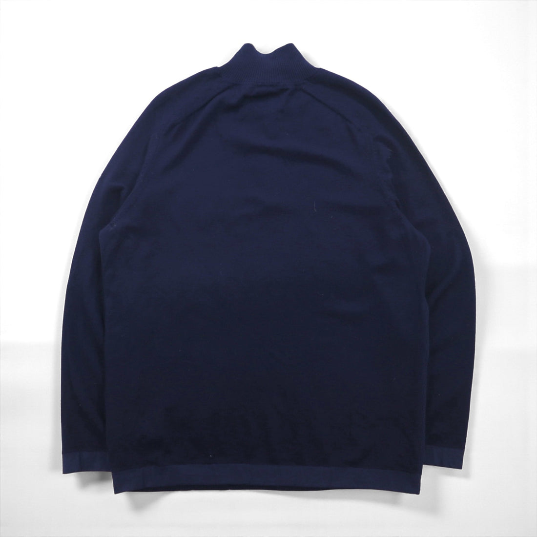 HUGO BOSS Made in Turkey Half Zip Knit Sweater XL Navy Wool