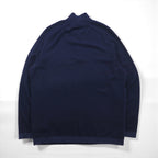 HUGO BOSS Made in Turkey Half Zip Knit Sweater XL Navy Wool