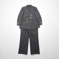 Polo Ralph Lauren 80s Made in Japan Peak Lapel Double-Breasted Suit, Size M, Gray, Gold Buttons