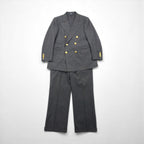 Polo Ralph Lauren 80s Made in Japan Peak Lapel Double-Breasted Suit, Size M, Gray, Gold Buttons