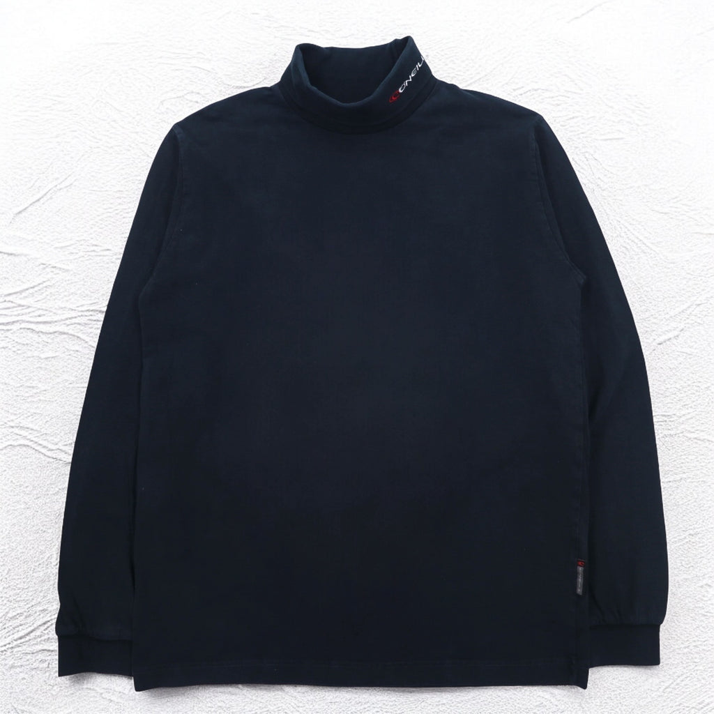 O'NEILL ヨーロッパ製 タートルネック ロングスリーブTシャツ ロンT L ブラック コットン