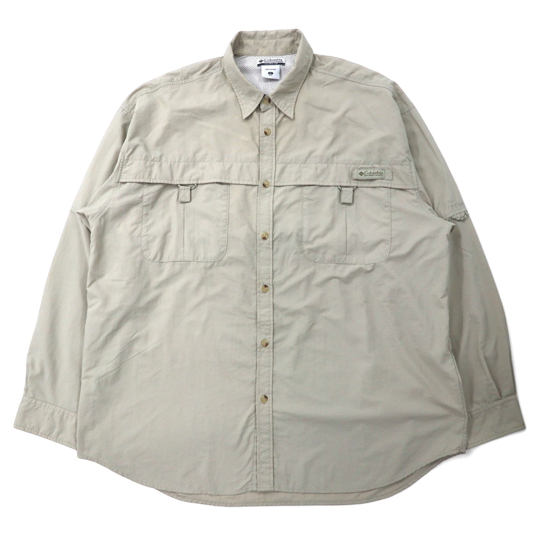 日本然リトテ-古着オンライン-Columbia PFG バハマ II ロングスリーブシャツ フィッシングシャツ XL ベージュ ナイロン UPF 30+ ビッグサイズ BAHAMA II L/S SHIRT FM7106-Columbia PFG Bahama II Long Sleeve Shirt Fishing Shirt XL Beige Nylon UPF 30+ Big Size BAHAMA II L/S SHIRT FM7106