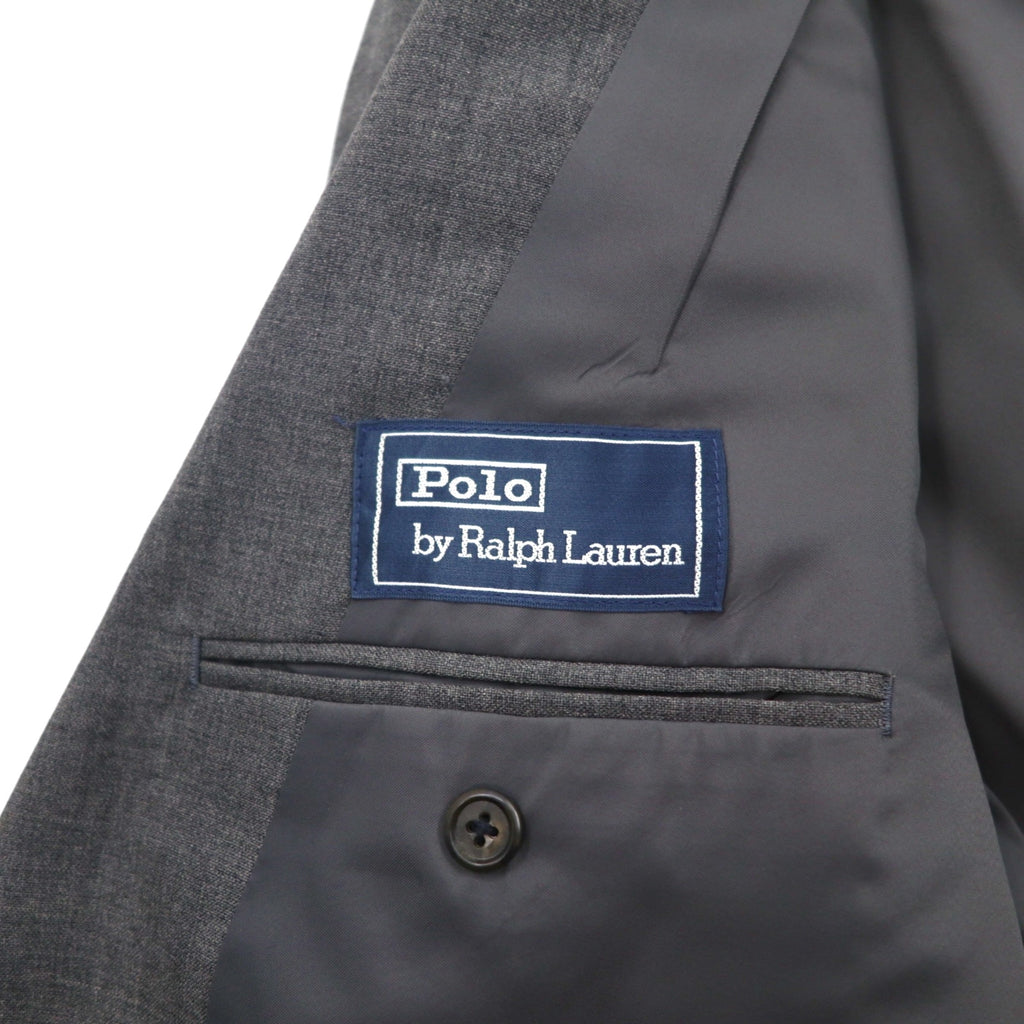 Polo Ralph Lauren 80s Made in Japan Peak Lapel Double-Breasted Suit, Size M, Gray, Gold Buttons