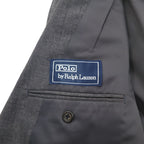 Polo Ralph Lauren 80s Made in Japan Peak Lapel Double-Breasted Suit, Size M, Gray, Gold Buttons