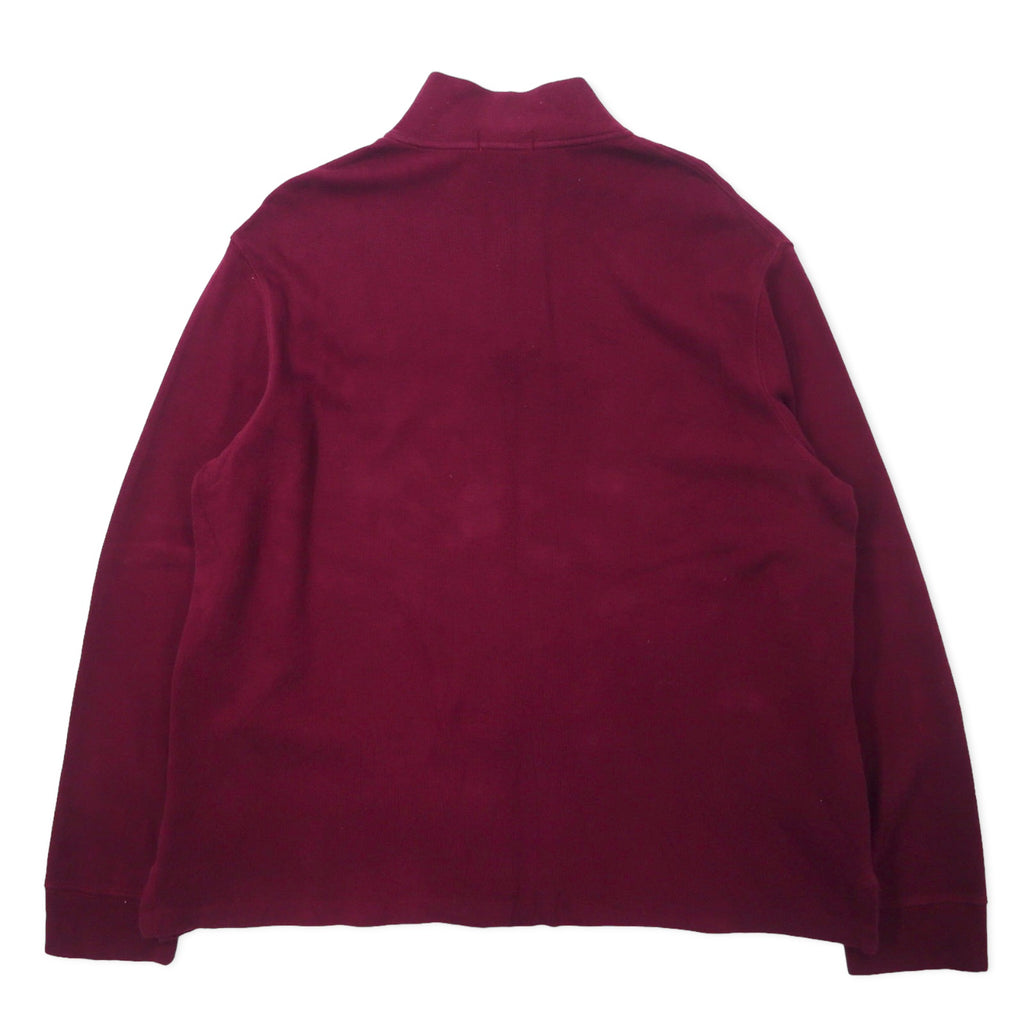 POLO RALPH LAUREN Half-Zip Sweatshirt XL Purple Cotton ESTATE RIB Small Pony Embroidery
