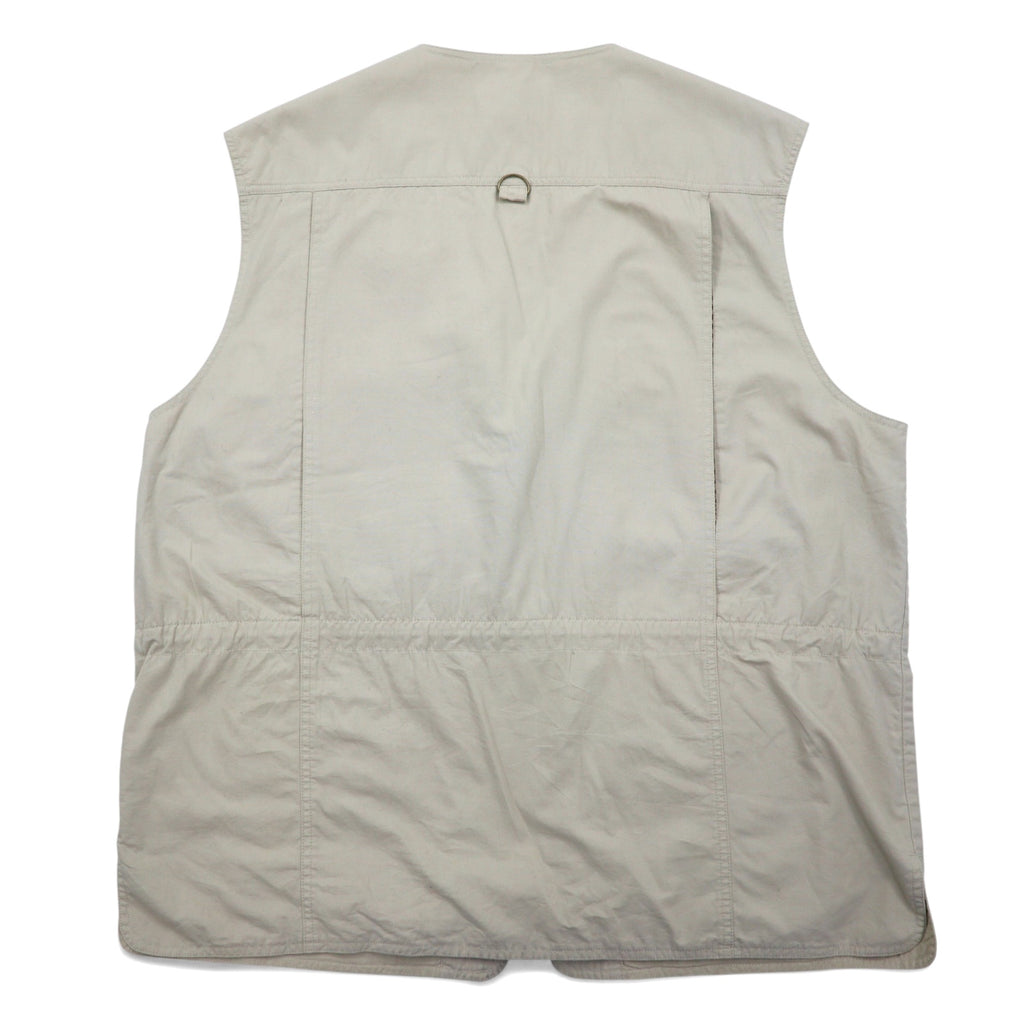 Eddie Bauer 90s Fishing Vest, XL, Beige, Cotton, Mesh Paneling, Drawcord