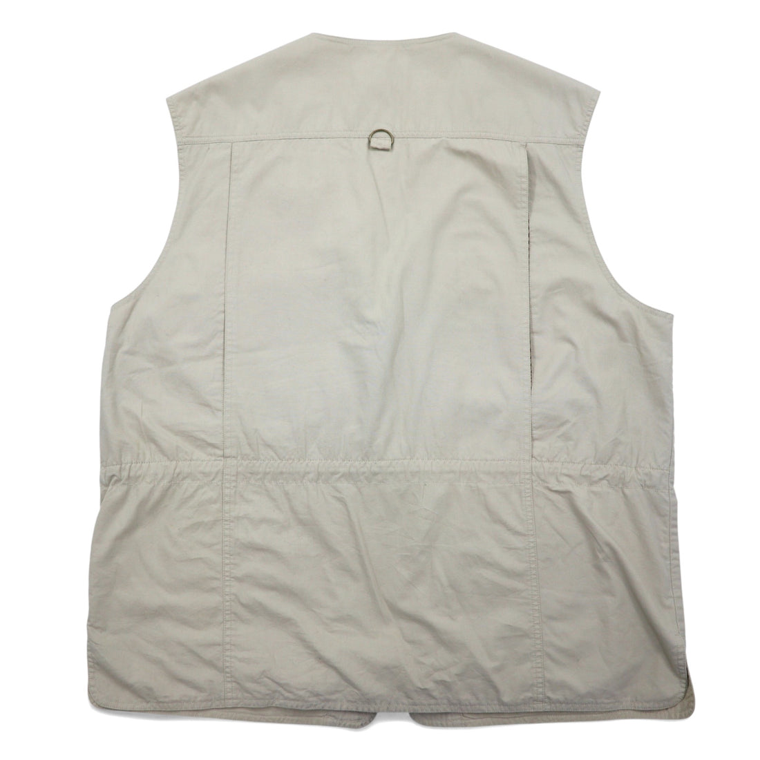 Eddie Bauer 90s Fishing Vest, XL, Beige, Cotton, Mesh Paneling, Drawcord