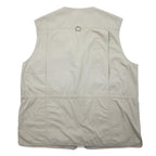 Eddie Bauer 90s Fishing Vest, XL, Beige, Cotton, Mesh Paneling, Drawcord