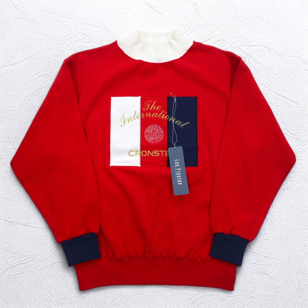 Vintage 90s Japan Made Retro Sweatshirt 90s Lee Pieeton High Neck Sweatshirt FREE Retro Made in Japan Unused