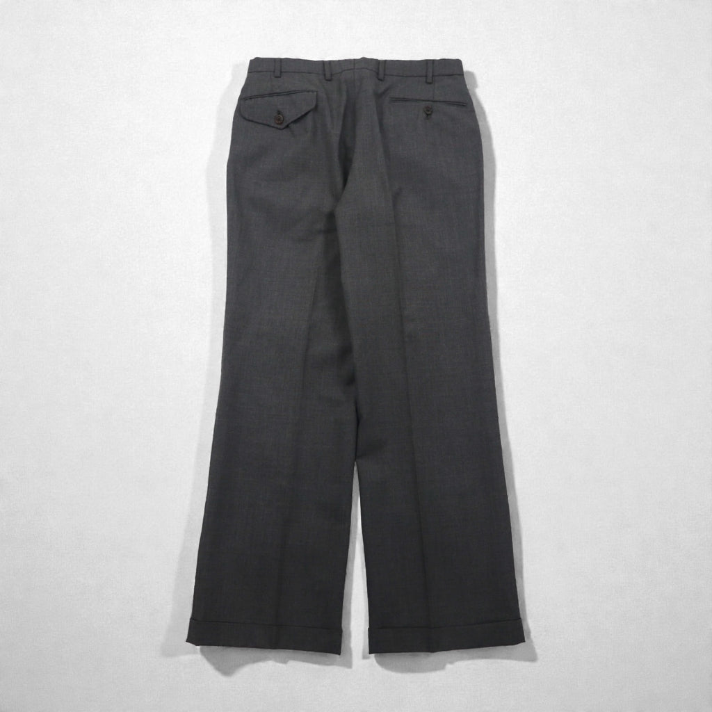 Polo Ralph Lauren 80s Made in Japan Peak Lapel Double-Breasted Suit, Size M, Gray, Gold Buttons
