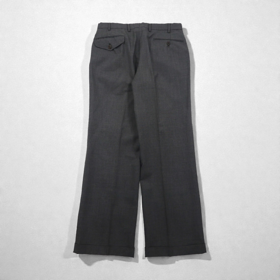 Polo Ralph Lauren 80s Made in Japan Peak Lapel Double-Breasted Suit, Size M, Gray, Gold Buttons