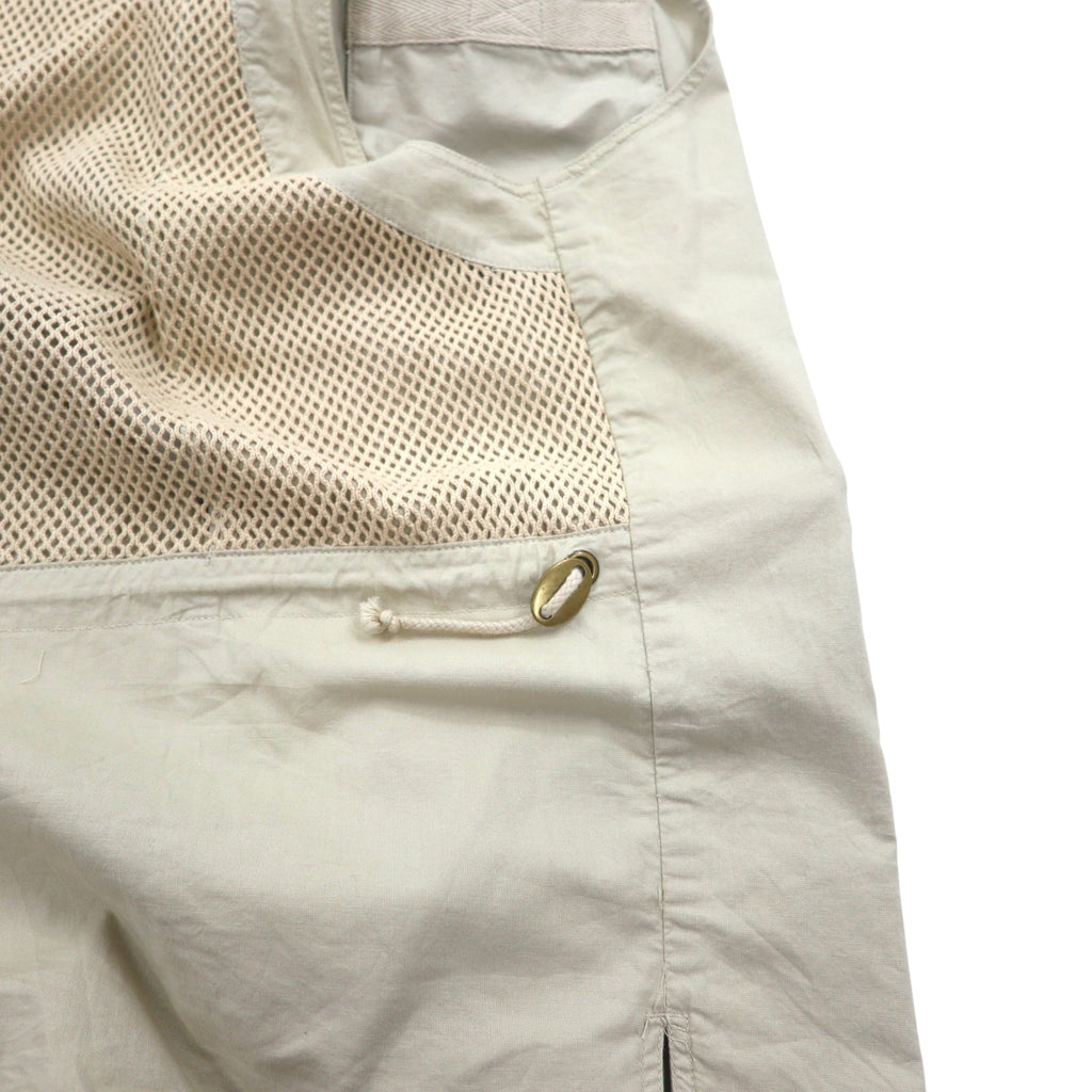 Eddie Bauer 90s Fishing Vest, XL, Beige, Cotton, Mesh Paneling, Drawcord